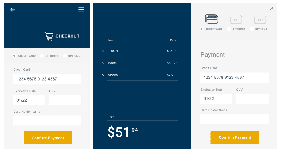 Imagen que muestra un checkout responsivo