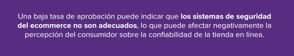 Imagen que explica cómo una baja tasa de aprobación puede indicar que los sistemas de seguridad del ecommerce no son adecuados