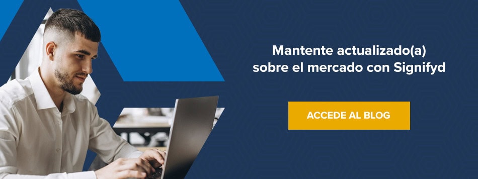 Imagen que invita al lector a mantenerse al día del mercado con Signifyd