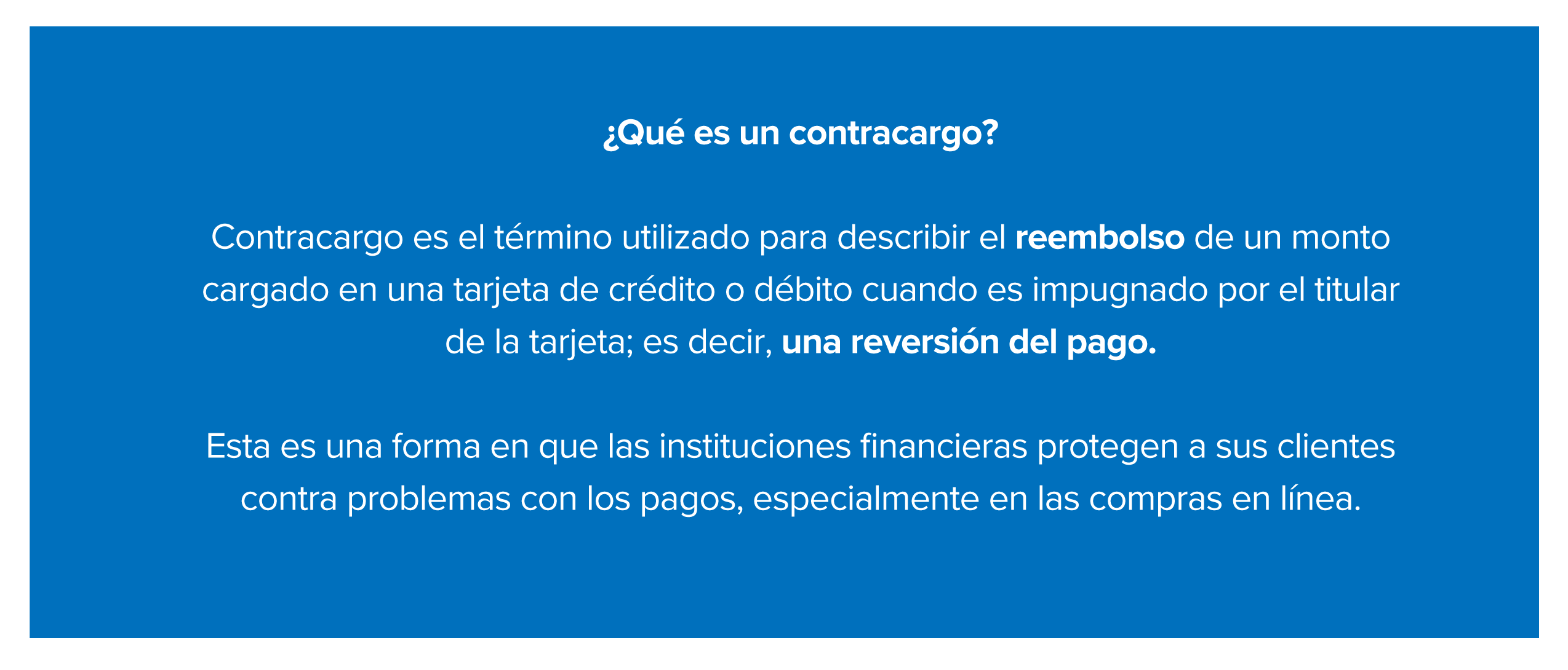 Imagen que explica qué son los contracargos.