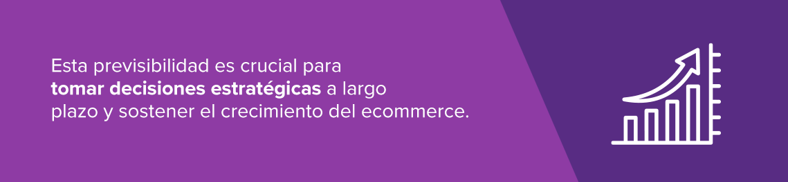 Esta previsibilidad es crucial para tomar decisiones estratégicas a largo plazo y sostener el crecimiento del ecommerce.