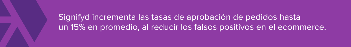 Signifyd incrementa las tasas de aprobación de pedidos hasta un 15% en promedio, al reducir los falsos positivos en el ecommerce.